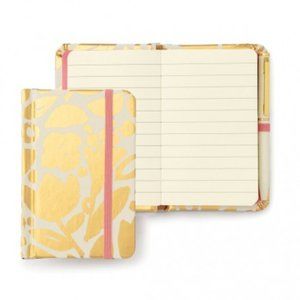 kate spade golden floral mini notebook with pen nwt